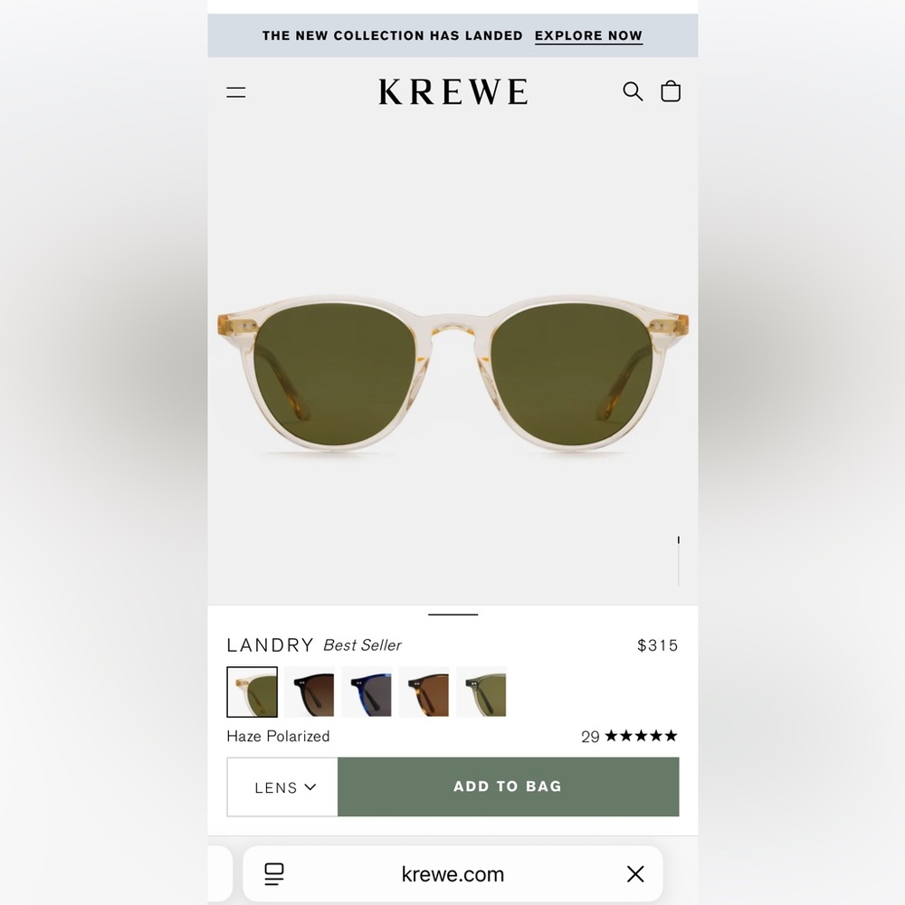 Krewe Landry Sunglasses in Haze with polarized lenses - new in box, never worn - Picture 6 of 6